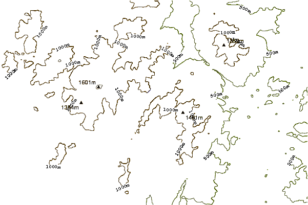 Mountain peaks around Mount Colvin