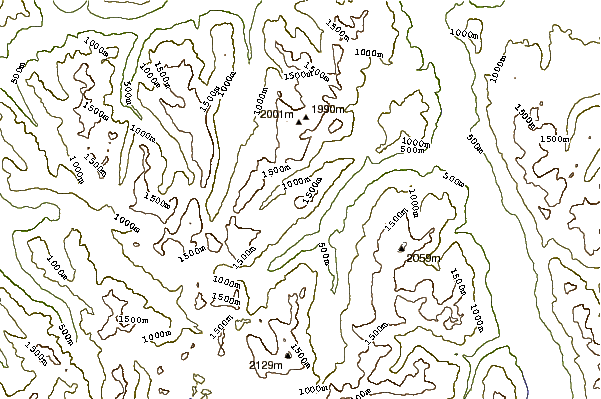 Mountain peaks around Mount Con Reid