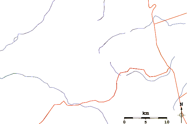 Roads and rivers around Mount Conness