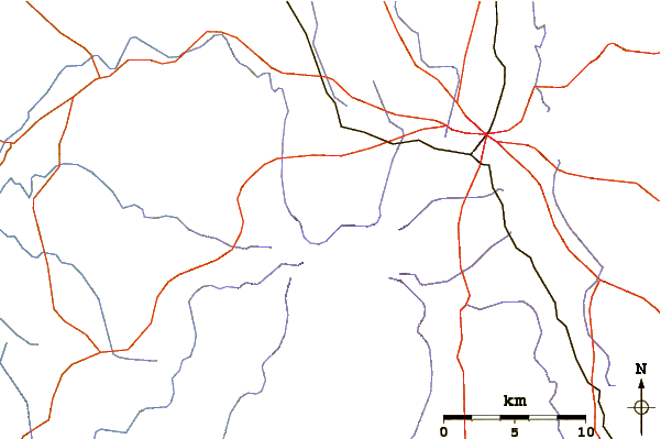 Roads and rivers around Mount Conobolas