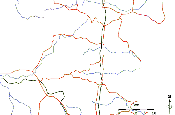 Roads and rivers around Mount Coonowrin