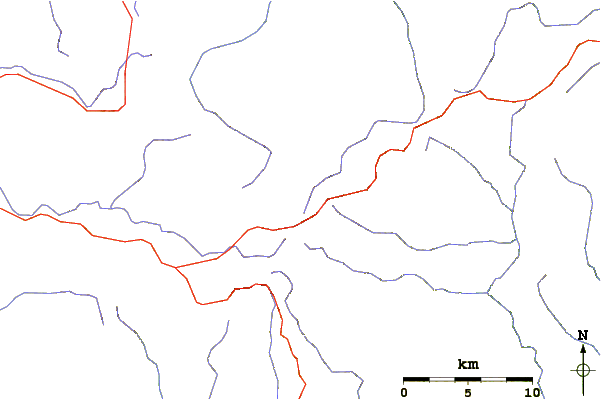 Roads and rivers around Mount Coricudgy