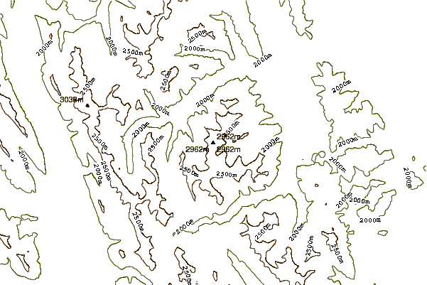 Mountain peaks around Mount Cornwall