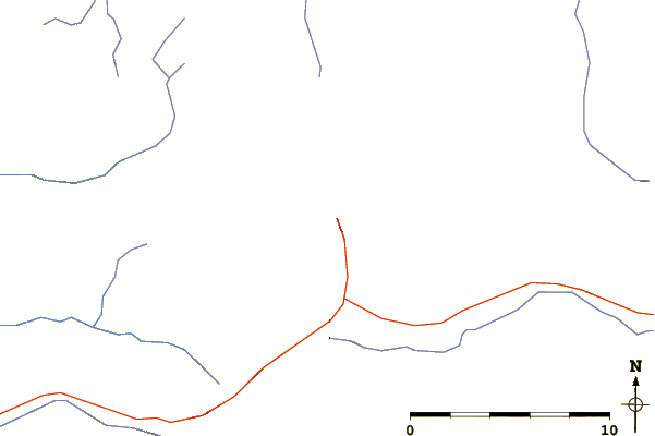 Roads and rivers around Mount Côté