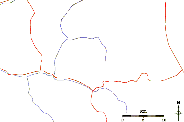Roads and rivers around Mount Cotter