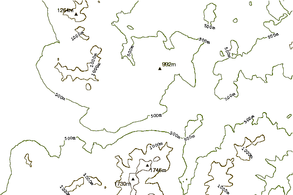 Mountain peaks around Mount Crescent