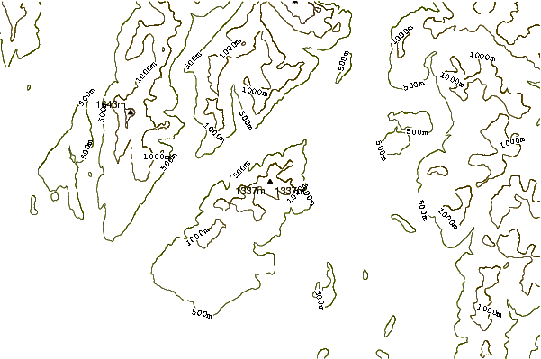 Mountain peaks around Mount Crickmer