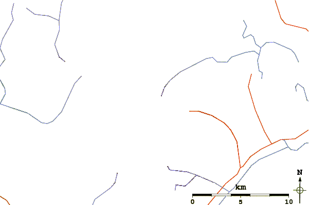 Roads and rivers around Mount Cronin (Babine Range)