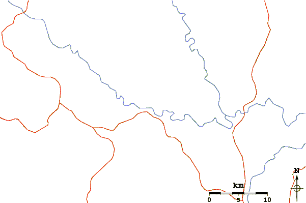 Roads and rivers around Mount Crystal