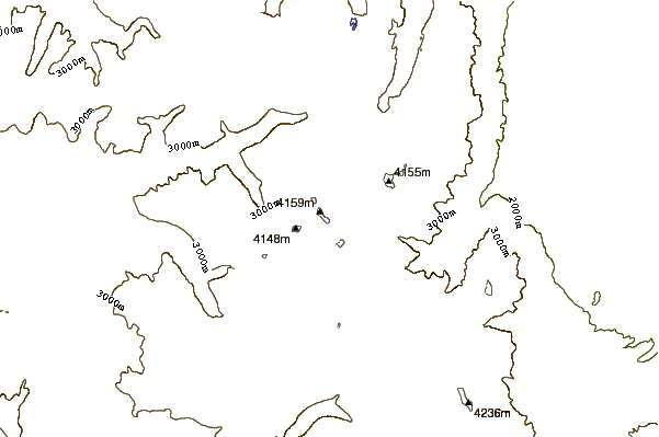 Mountain peaks around Mount Dade