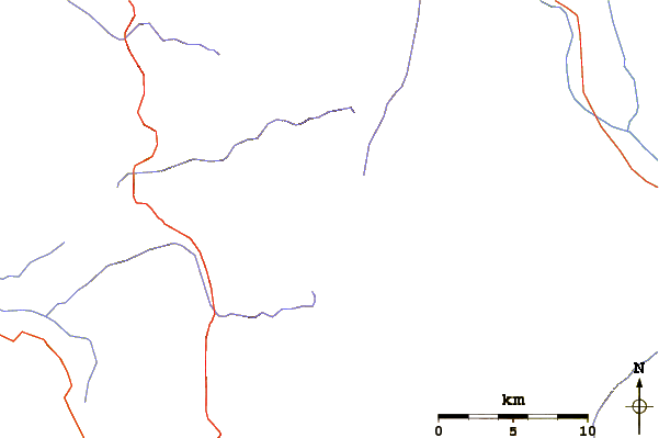 Roads and rivers around Mount Dade