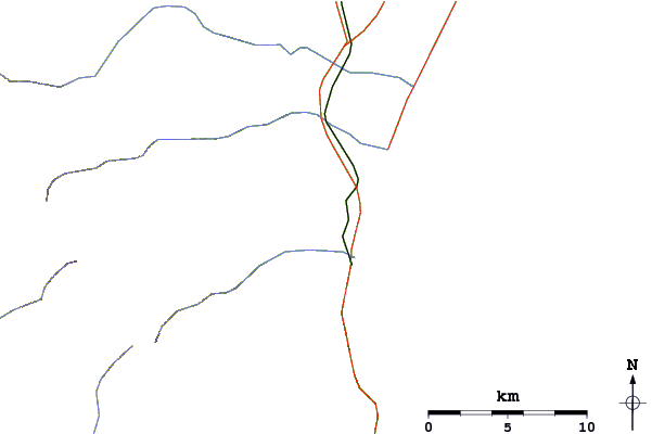 Roads and rivers around Mount Daimaru