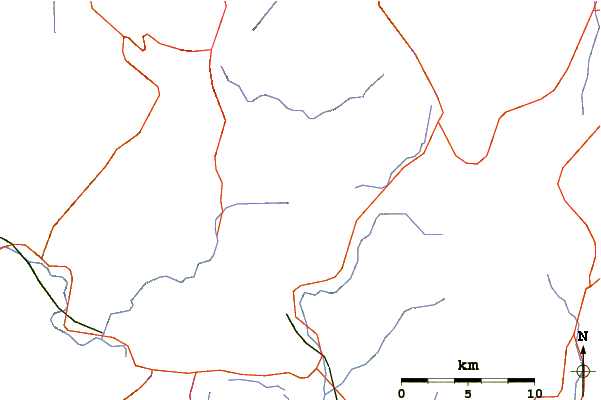 Roads and rivers around Mount Dainichi