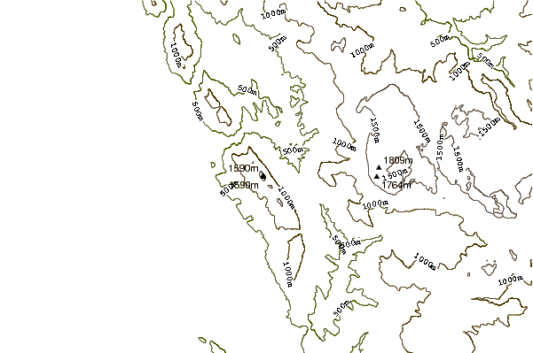 Mountain peaks around Mount Dajt