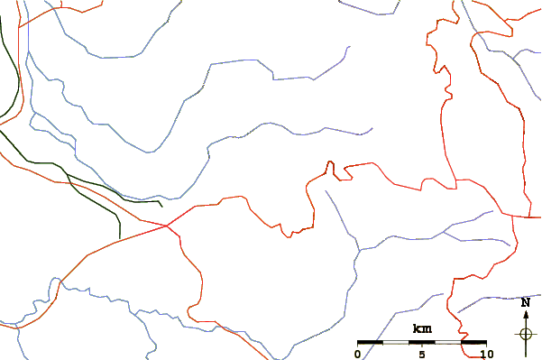 Roads and rivers around Mount Dajt