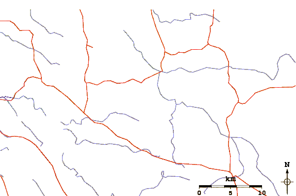 Roads and rivers around Mount Dale