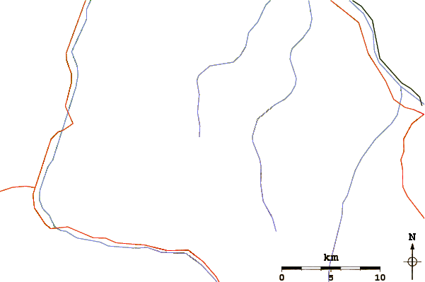 Roads and rivers around Mount Daly