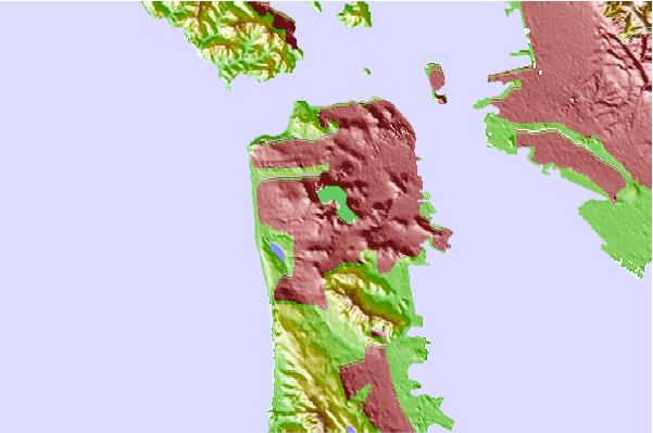 Surf breaks located close to Mount Davidson, San Francisco, California