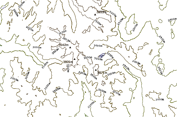 Mountain peaks around Mount Davis (California)