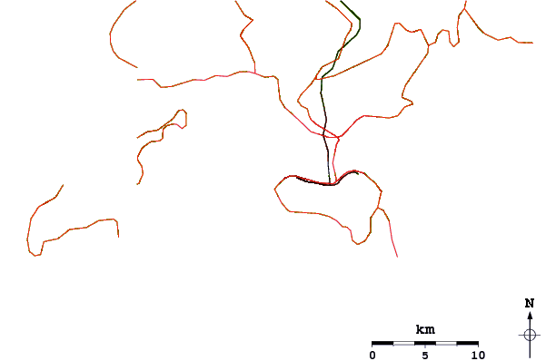 Roads and rivers around Mount Davis, Hong Kong