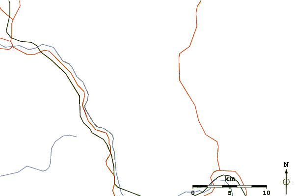 Roads and rivers around Mount Davis (New Hampshire)