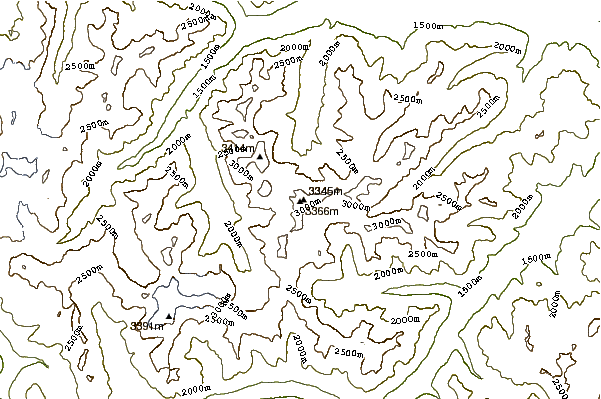 Mountain peaks around Mount Delphine