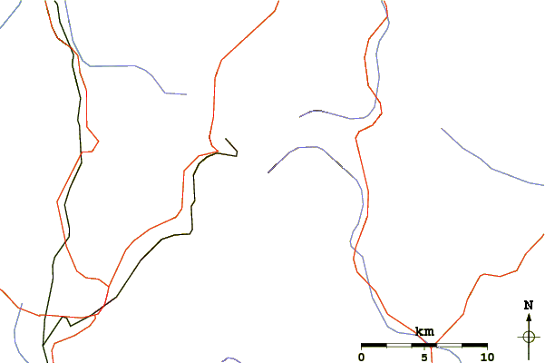 Roads and rivers around Mount Democrat