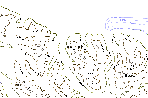 Mountain peaks around Mount Derby