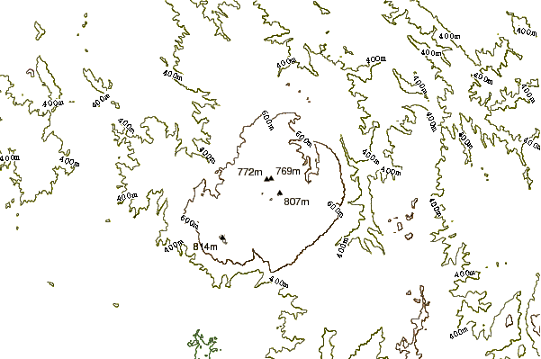 Mountain peaks around Mount Disappointment (Australia)