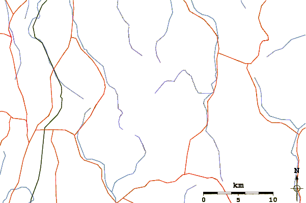Roads and rivers around Mount Disappointment (Australia)