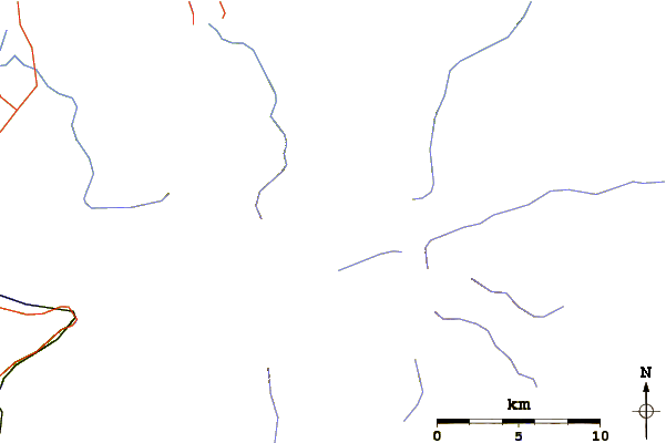 Roads and rivers around Mount Dixon