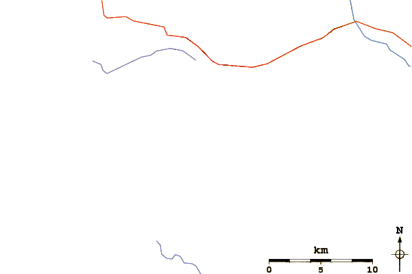 Roads and rivers around Mount Doane