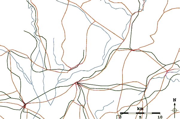 Roads and rivers around Mount Dodo