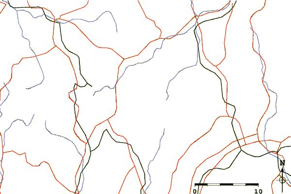 Roads and rivers around Mount Dōgo