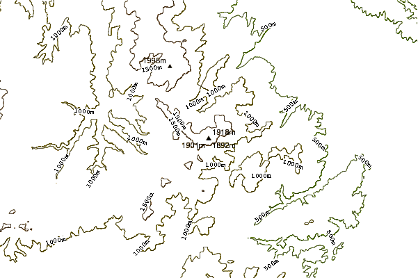 Mountain peaks around Mount Domett