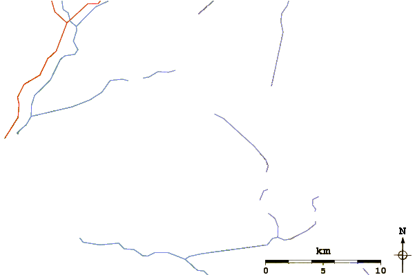 Roads and rivers around Mount Donner