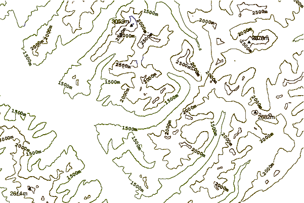 Mountain peaks around Mount Doody