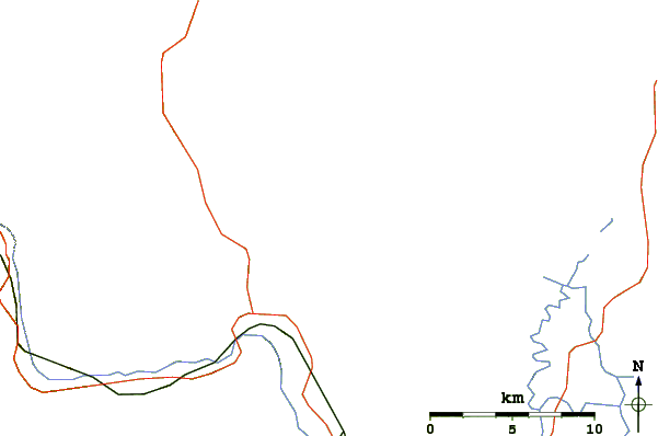 Roads and rivers around Mount Doublehead