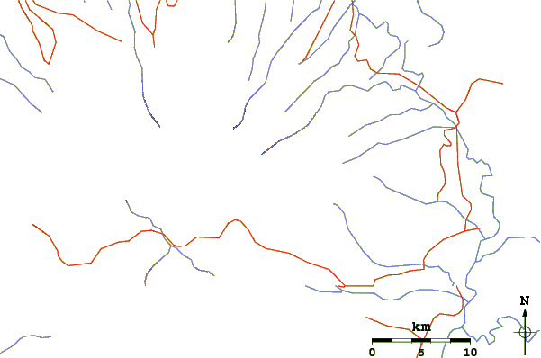 Roads and rivers around Mount Dulang-dulang