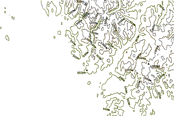 Mountain peaks around Mount Duval (Nunavut)