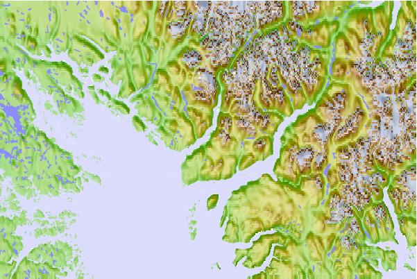 Surf breaks located close to Mount Duval (Nunavut)