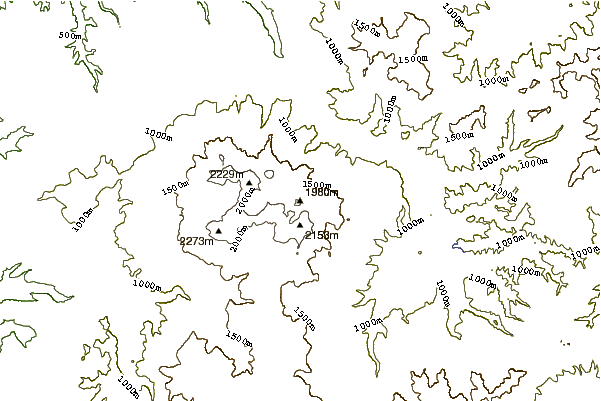 Mountain peaks around Mount Eboshi