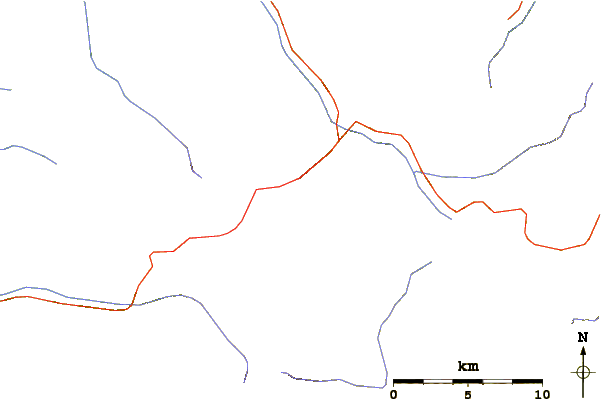 Roads and rivers around Mount Eboshi