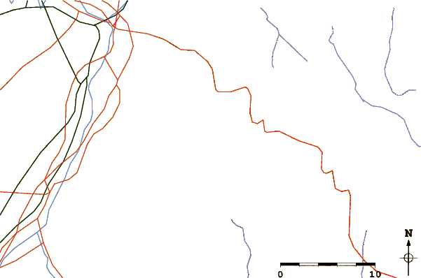 Roads and rivers around Mount Echigo-Komagatake