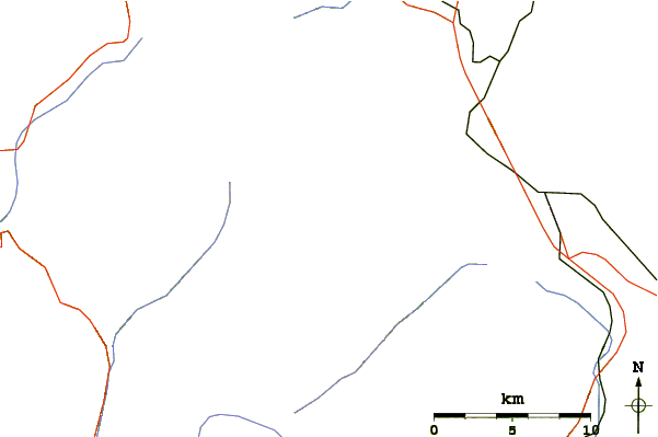 Roads and rivers around Mount Eddy