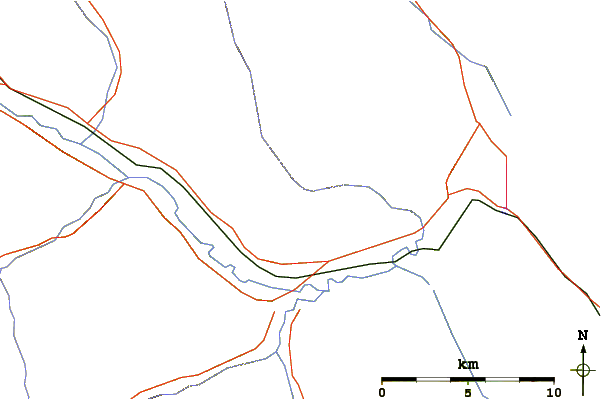 Roads and rivers around Mount Edith