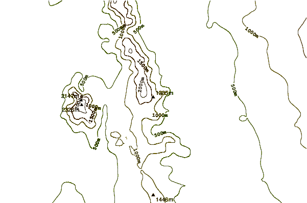 Mountain peaks around Mount Edred