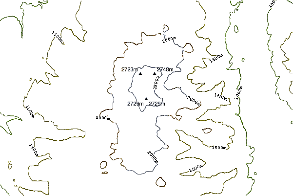 Mountain peaks around Mount Edziza volcanic complex