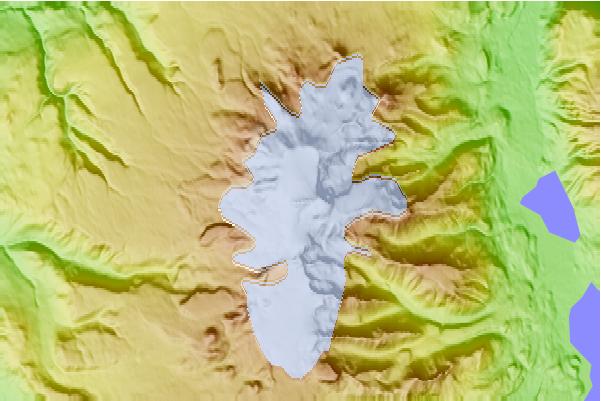 Surf breaks located close to Mount Edziza volcanic complex