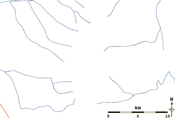 Roads and rivers around Mount Edziza volcanic complex